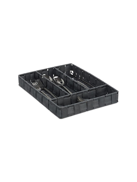Relaxdays Drawer Cutlery Tray Plastic 36x26x4.5cm Grey