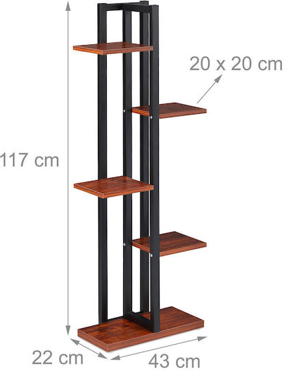 Bibliotecă Colț Neagră/Maro 117x43x22cm