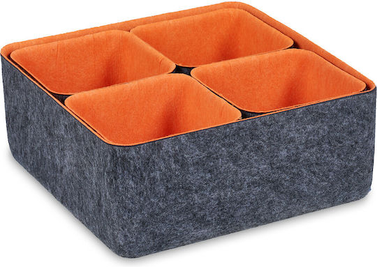 Relaxdays Plastic Cutie de Depozitare cu Capac Gri 5buc