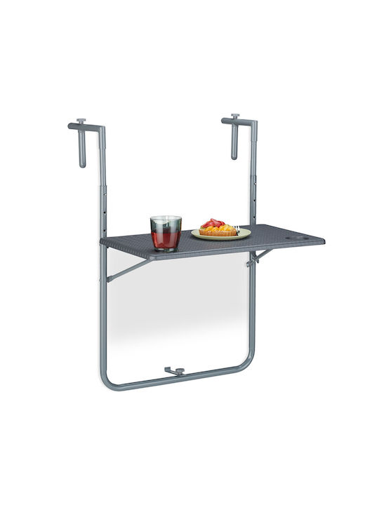 Metal Masa pentru spații exterioare mici Gri 59.5x60cm