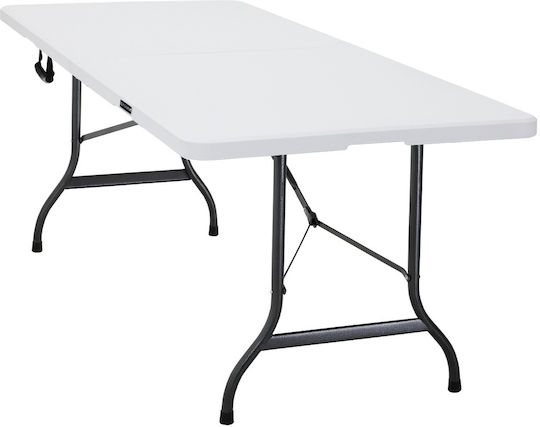 Plastic Masa pentru spații exterioare Pliabil Alb 183x76cm