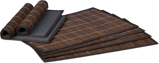 Relaxdays Σουπλά Μπαμπού Μαύρο 45x30cm 6τμχ Relaxdays Σουπλά Μπαμπού Μαύρο 45x30cm 6τμχ