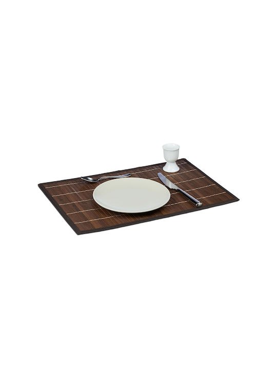 Relaxdays Platzdeckchen Bamboo Schwarz 45x30cm 6Stück