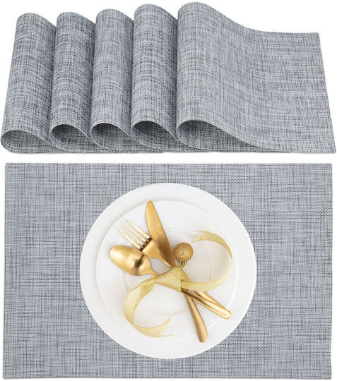 Relaxdays Σουπλά Πλαστικό Γκρι 45x30cm 6τμχ Relaxdays Σουπλά Πλαστικό Γκρι 45x30cm 6τμχ
