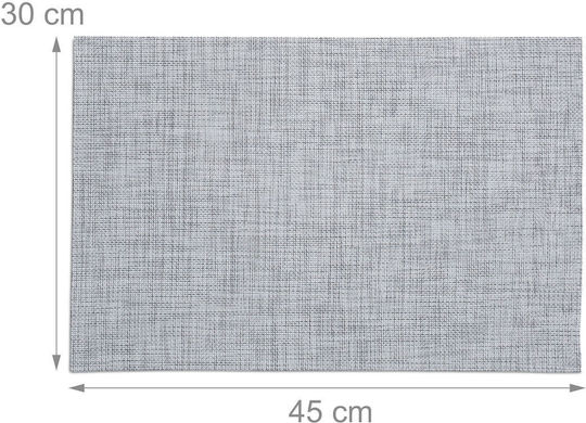 Relaxdays Placemats Plastic Gri 45x30cm 6buc