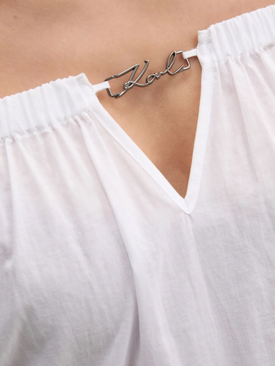 Summer Mini Shirt Dress White