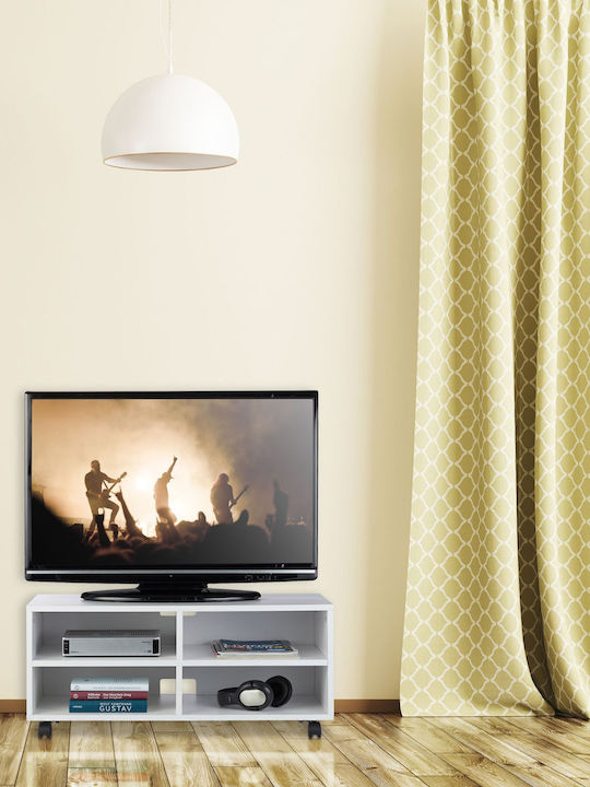 Stand TV cu Roți Alb L35xA80xÎ35cm