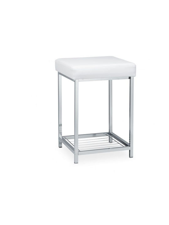 Scaune Camera de zi Tapițat cu Piele Ecologică Alb 33x47x33buc