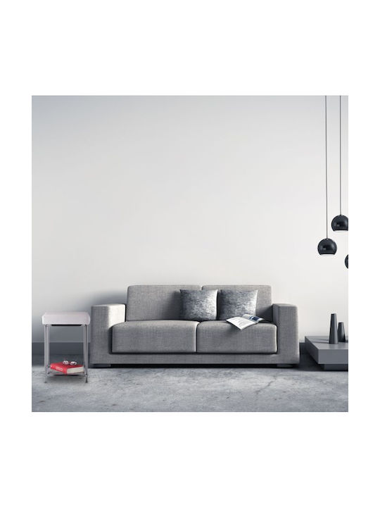 Scaune Camera de zi Tapițat cu Piele Ecologică Alb 33x47x33buc