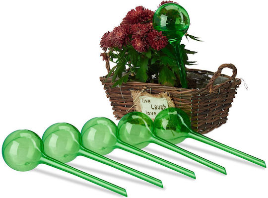Set 6 Distribuitoare de Udare pentru Plante Verde Transparent Dimensiune 28 Cm Relaxdays