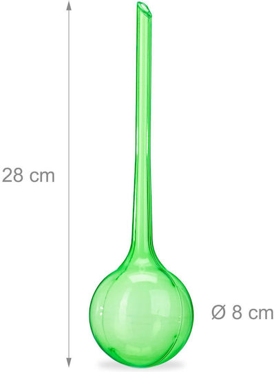 Set 6 Distribuitoare de Udare pentru Plante Verde Transparent Dimensiune 28 Cm Relaxdays