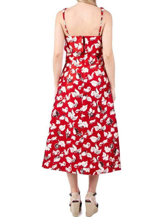 Sommer Midi Damenkleid Rote