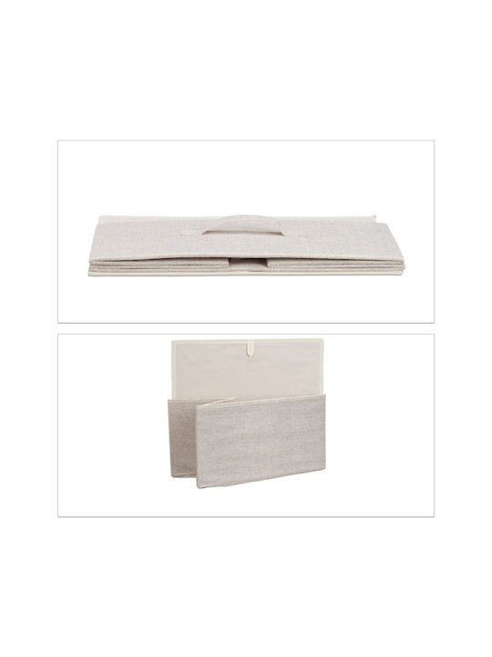 Comoda pentru Dormitor din Lemn & Metal cu 3 sertare Beige cu Acoperire Textilă 53x40x48buc