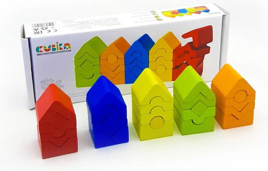 Cubika Παιχνίδι Στοίβαξης Mini Πύργοι από Ξύλο για 12+ Μηνών
