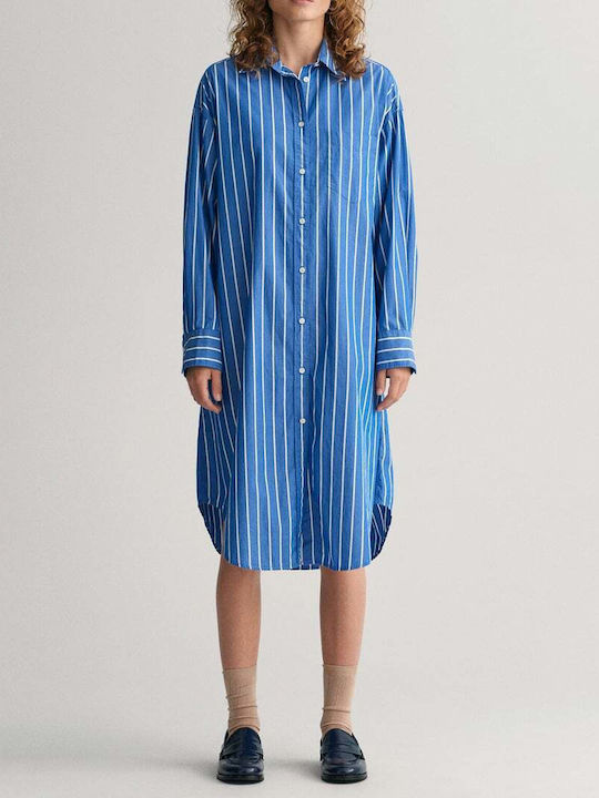 Midi Shirt Dress Blue