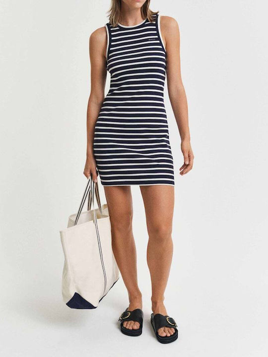 Summer Mini Knitted Dress Dark Blue