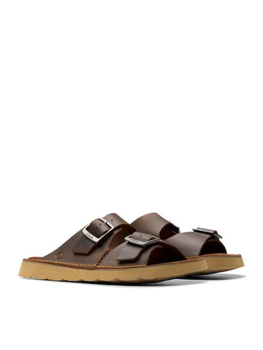 Strap Leder Herrensandalen in Braun Farbe