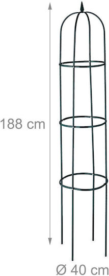 Obelisc de Suport pentru Flori de Grădină Negru Dimensiuni 188 X 40 Cm Relaxdays