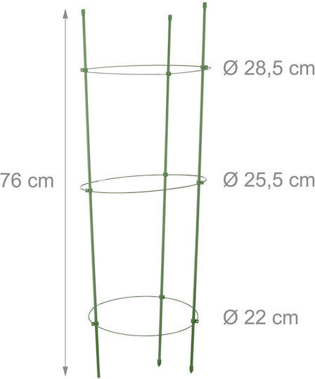 Set 2 Tomato Supports Plastic Relaxdays H 76cm Green