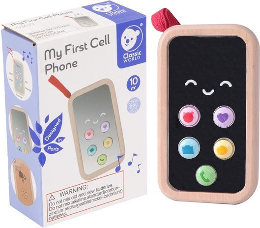 Classic World Toy Phone made of Wood with Music for 10++ Months