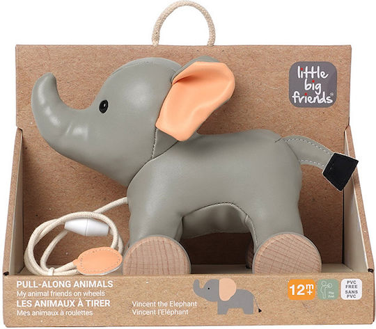 Baby to Love Pull-Along Toy Pull Along Elephant made of Fabric for 12++ Months