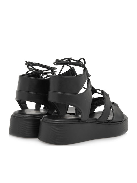 Women's Flat Sandals Flatforms in Black Color