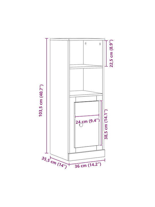 Шкаф Black Oak 36x35.5x103.5см.