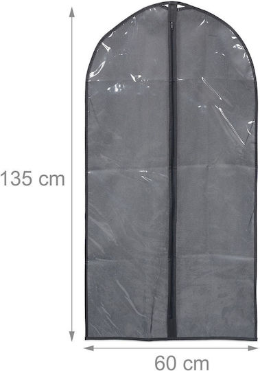 Relaxdays material textil Husă pentru Costum / Rochii în Culoare Gri 135x60cm 6buc