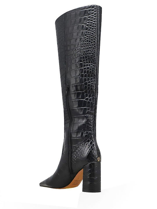 Leder Damenstiefel Schwarz