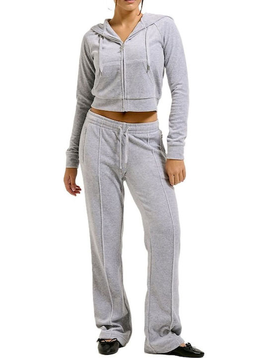 Madison Women's Sweatshirt Jacket Hooded Silver Marl