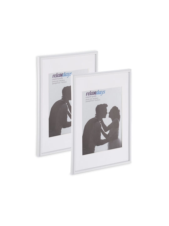 Set 2 Photo Frames 20x30 Cm White Relaxdays