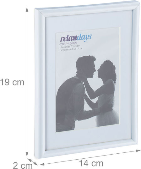 Set 2 rame foto dimensiuni 17,5 x 14 x 9,5 cm alb Relaxdays