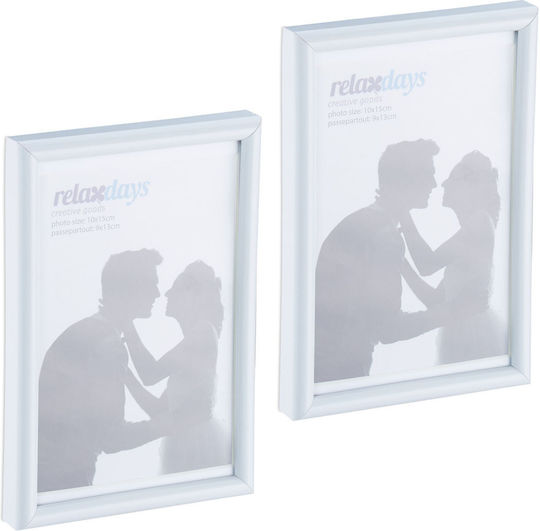 Set of 2 Photo Frames Dimensions 15.5 x 11 x 8.5 cm White Relaxdays Set of 2 Photo Frames Dimensions 15.5 x 11 x 8.5 cm White Relaxdays