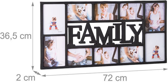 Relaxdays Collage Photo Frame 10 Photos 36.5 X 72 X 2 Cm Black