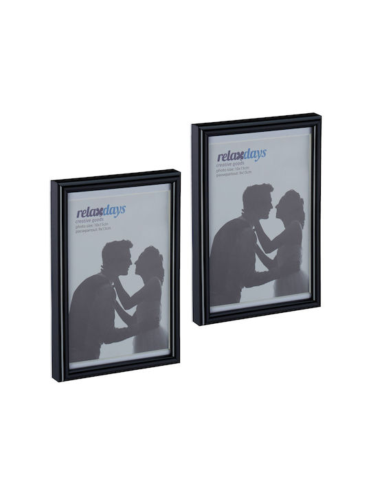 Set 2 Photo Frames Dimensions 15.5 X 11 X 8.5 Cm Black Relaxdays