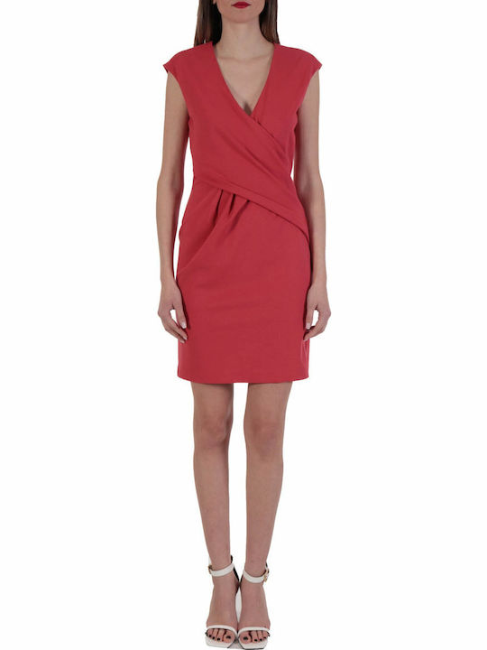 Summer Mini Wrap Dress Red