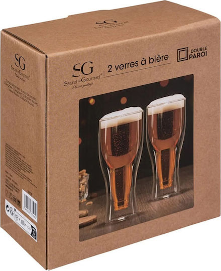 Secret de Gourmet Σετ Ποτήρια Μπύρας από Γυαλί 350ml 2τμχ