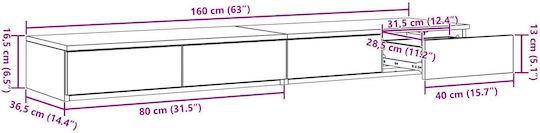 vidaXL Möbelbeine Bettkasten Hölzernes Weiß 160x36,5x16,5cm