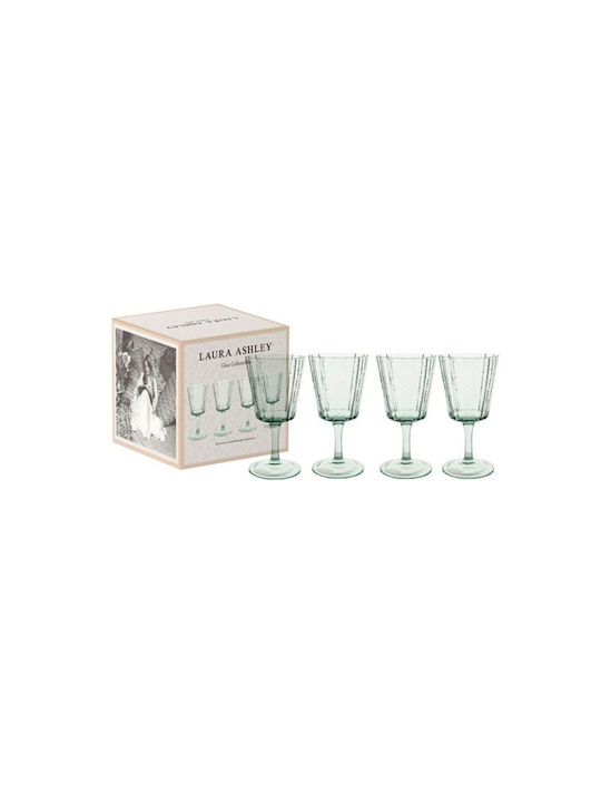 Laura Ashley Set Gläser Wasser aus Glas Green 380ml 4Stück