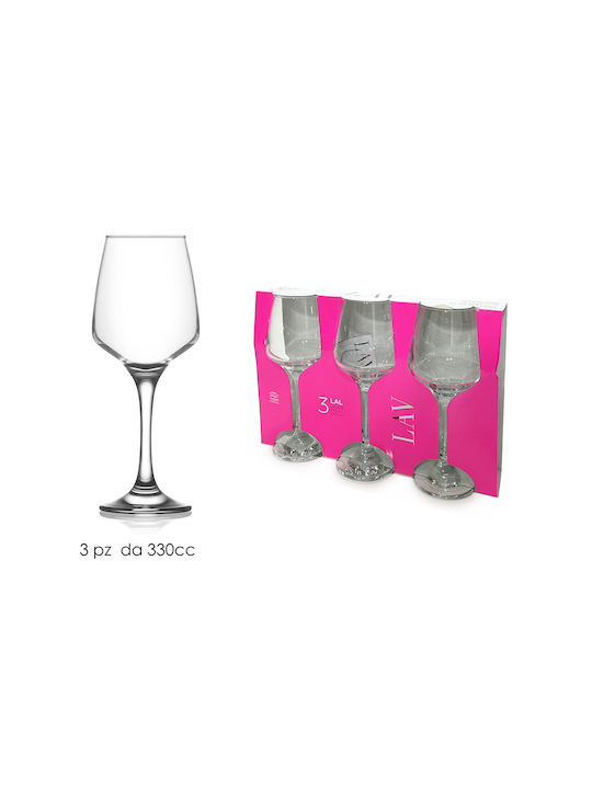 ArteLibre Set of Glasses for White and Red Wine made of Glass Stemmed 3pcs