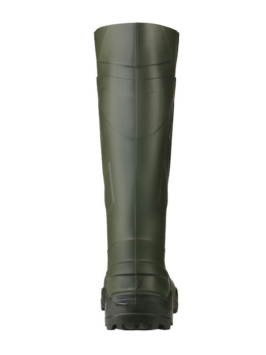 Dunlop Purofort+ O4 Non-Slip Work Wellies Knee Green
