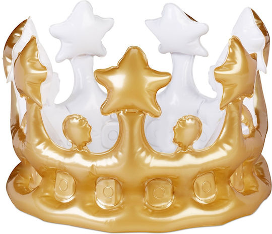 Inflatable Crown Relaxdays Gold White