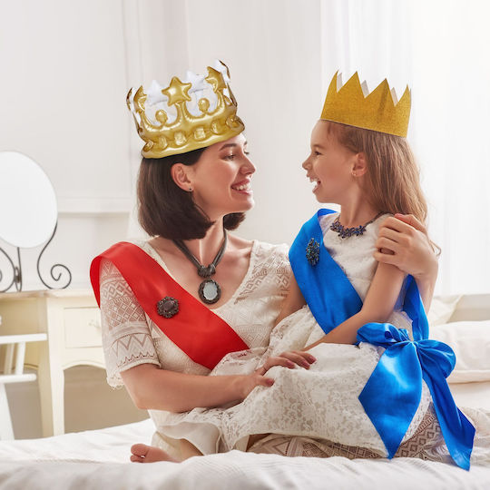 Inflatable Crown Relaxdays Gold White