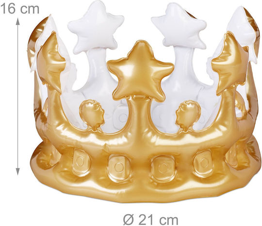 Inflatable Crown Relaxdays Gold White