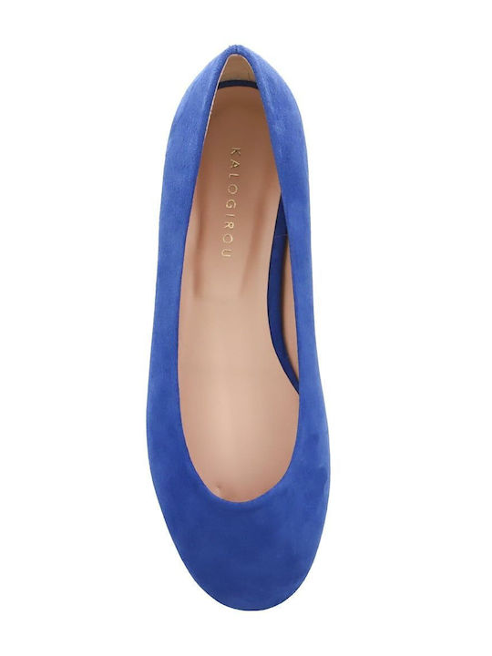 Leder Damen Ballerinas Blaue