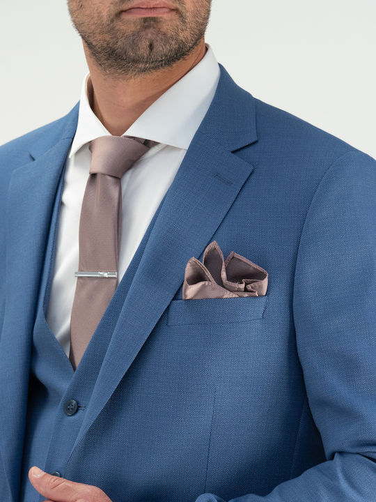 Men's Summer Suit with Vest Regular Fit Blue