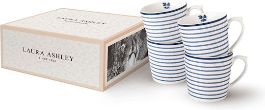 Laura Ashley Becher aus Porzellan Blau 320ml 4Stück