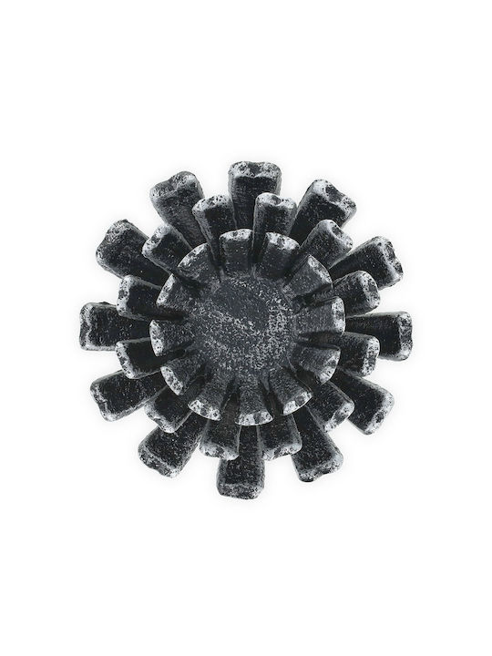 Set 2 Kerzenhalter Blumenform Silber Schwarz Maße 6 x 13,5 cm Relaxdays