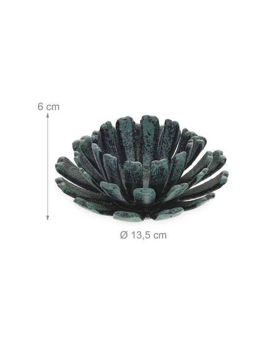 Set 2 suporturi pentru lumânări în formă de floare verde închis negru dimensiuni 6 x 13,5 cm Relaxdays