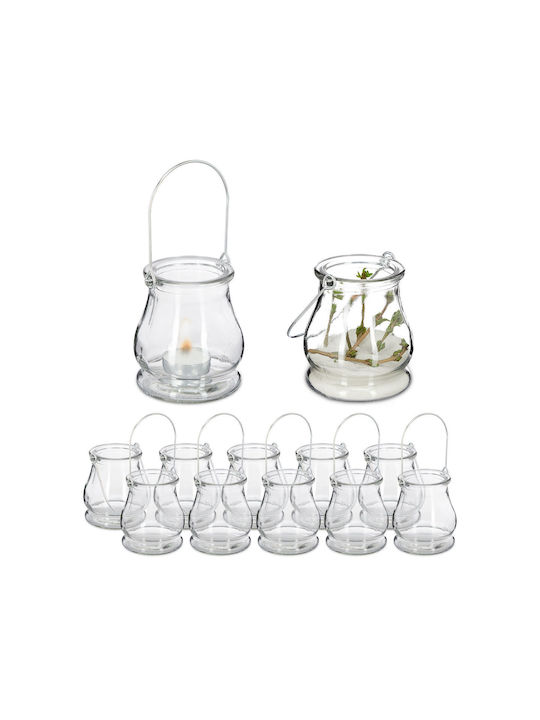 Set 12 Candle Holders Lantern Style Made Glass Dimensions 10 X 8.5 Cm Relaxdays Set 12 Candle Holders Lantern Style Made Glass Dimensions 10 X 8.5 Cm Relaxdays